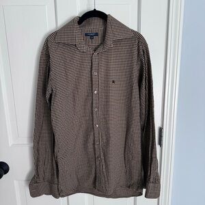 Burberry Men's Houndstooth Button Down Shirt sz 15/38